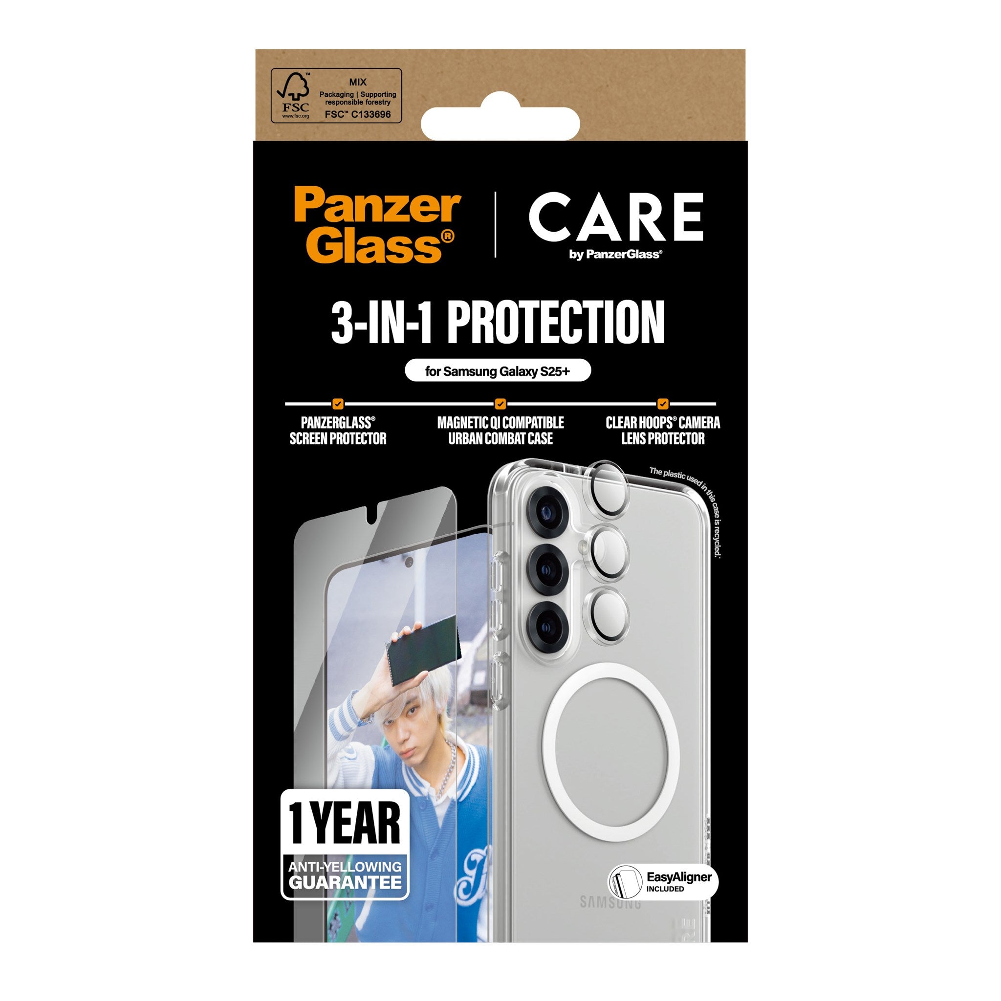 PanzerGlass® | CARE by PanzerGlass® Urban Combat 3-in-1 Pakke Samsung Galaxy S25+